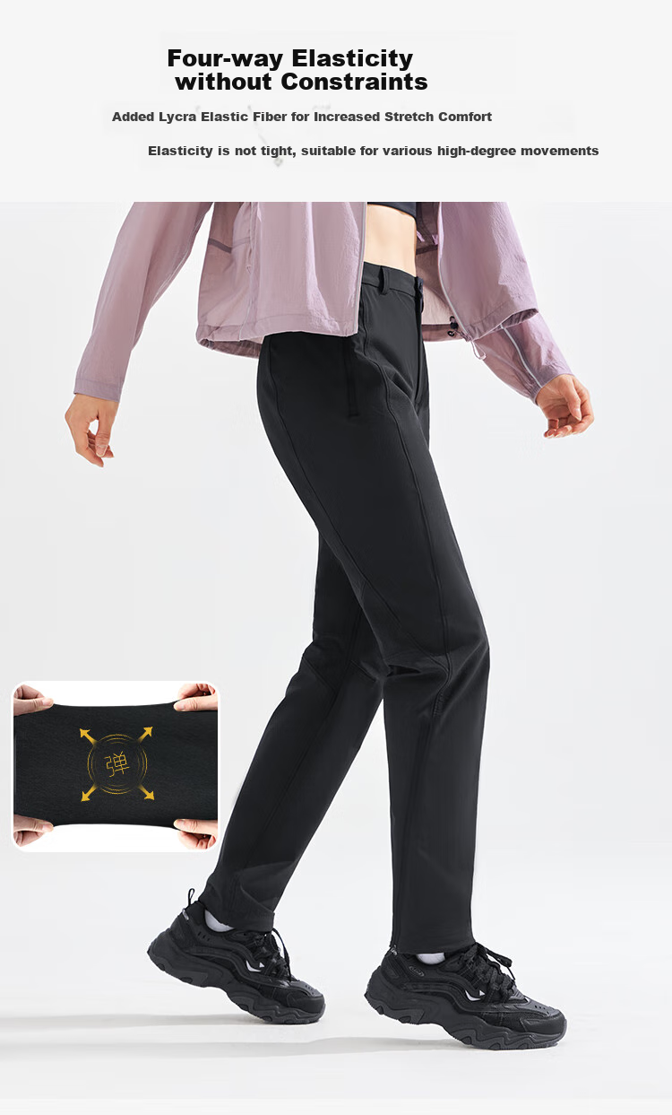 Pioneer Camp Women's High-Waisted Slimming Slightly Flared Casual Pants, Water-Repellent Hiking Trousers 1