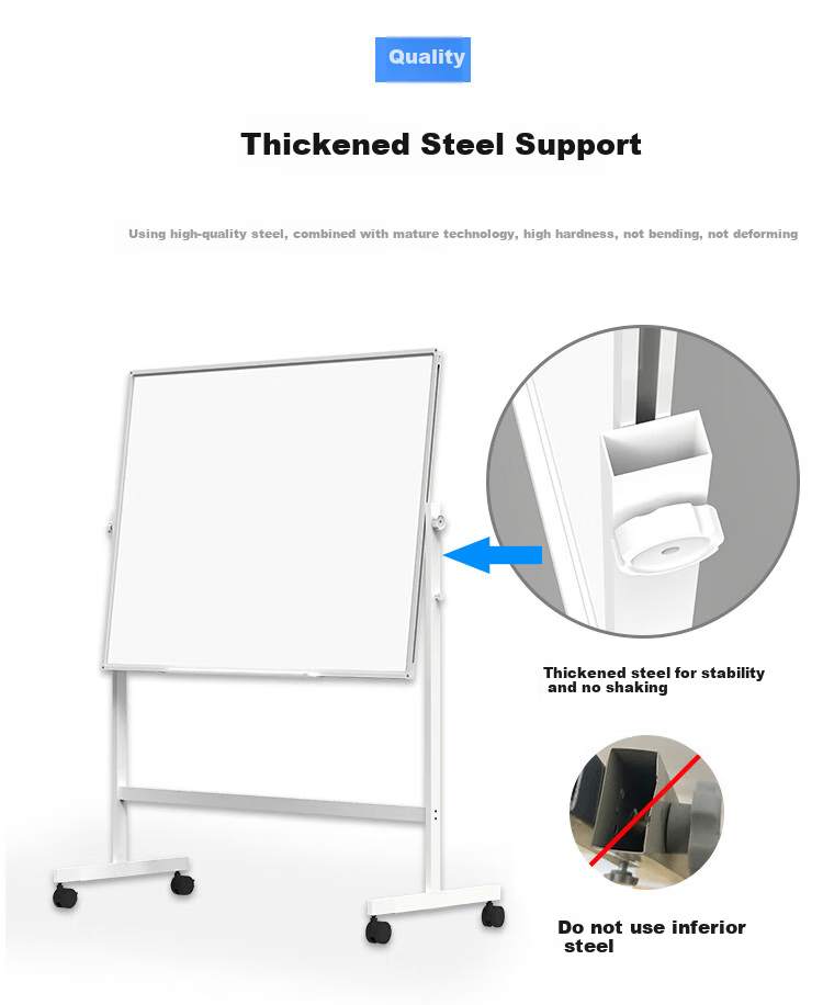 Bibiniu 90*180cm Double-Sided White Board with Green Board And Stand, Adjustable Height Flip Children's Training Blackboard for Home Use, H-Shaped Stand Office Whiteboard Movable BBNV-L90180 3