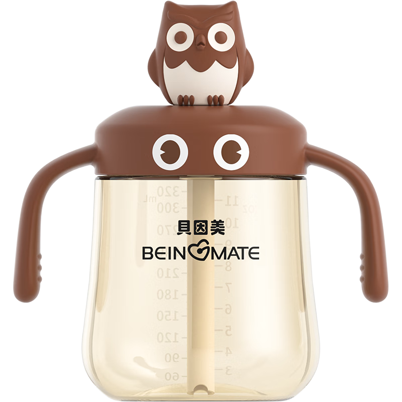 Beingmate Children's Milk Cup 1-3 Years Baby Training Cup Straw Water Cup with Measurement Direct Drinking Anti-Choking Bottle