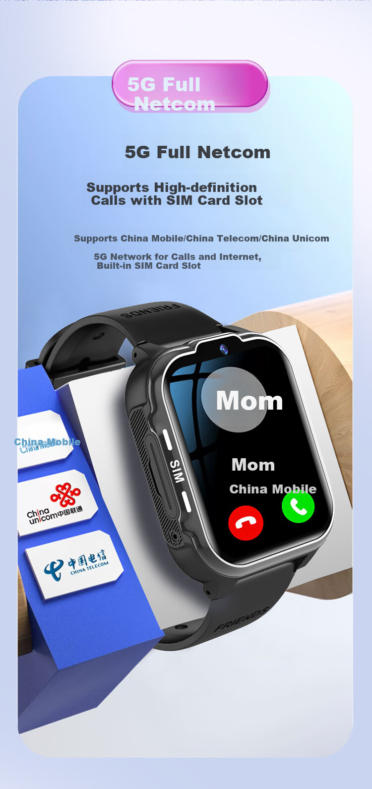 PALMHANG Smart Children's Phone Watch, 5G Full Network Compatible, Sports Video Watch, Suitable for Primary And Middle School Students, Can Insert SIM Card, GPS Precise Positioning, WeChat Multifunctional Youth Smart Watch 2