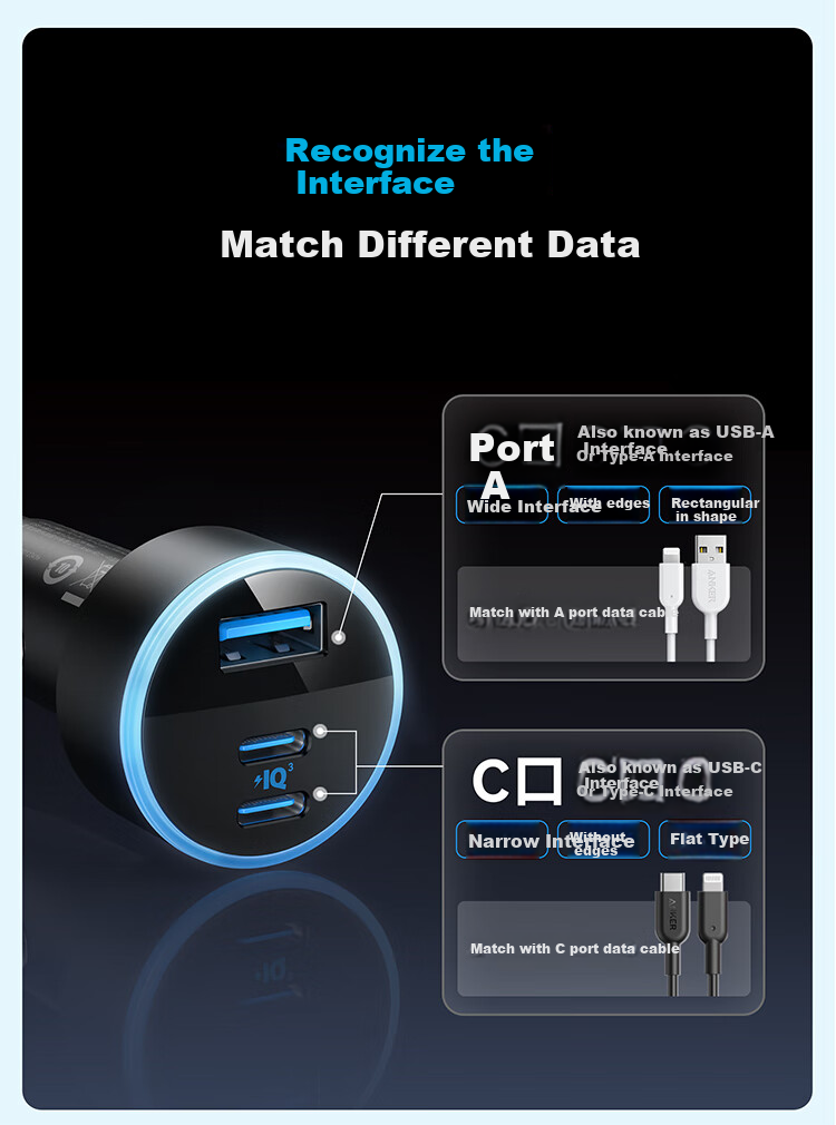 ANKE Car Charger, 67W Car Cigarette Lighter Fast Charging Adapter, Three-Port High-Power Car Charger, Compatible with Huawei, Xiaomi, Apple 18/17 Android Phones And Laptops, Black 14