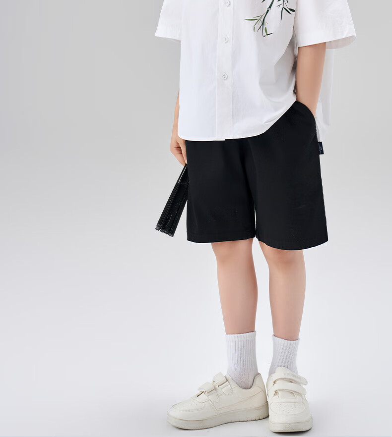 Luomeng Boys' Short-Sleeve Shirt, Chinese-Style Children's New Bamboo Shirt, Boys' Summer Top for Older Kids, White, Size 130 6
