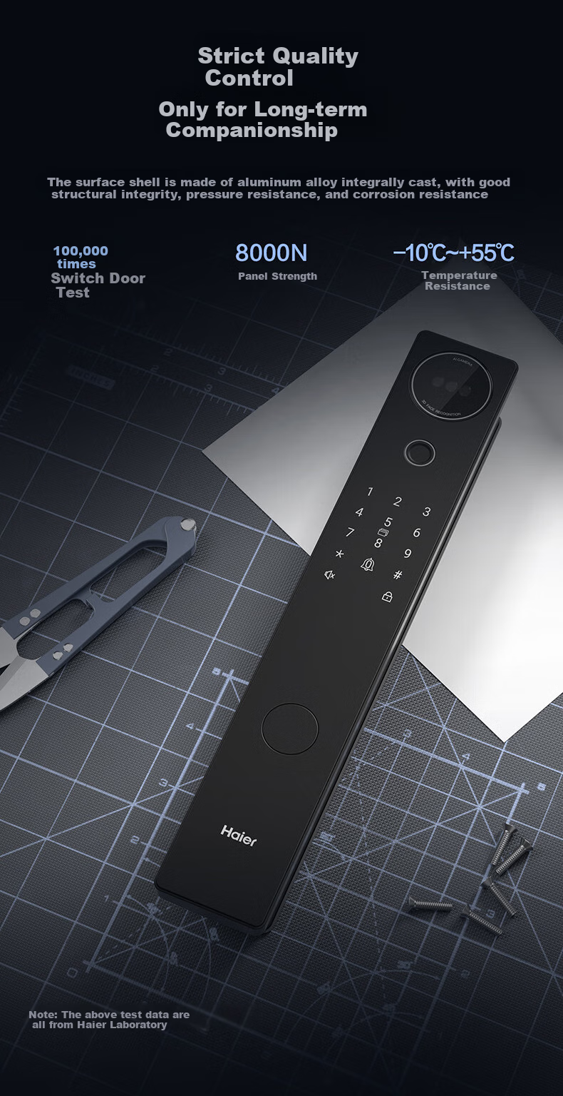 Haier Smart Door Lock P30 Facial Recognition Version Electronic Lock Password Door Lock Entry Door Anti-Theft Door Home Fingerprint Lock 16