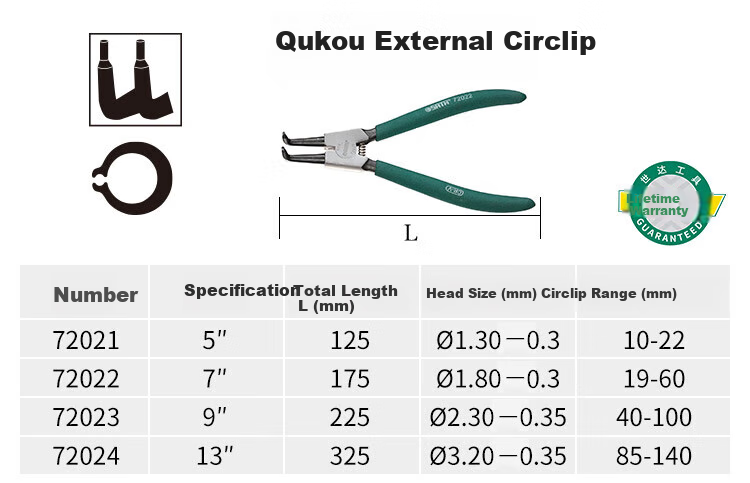 SATA German-Style Straight-Jaw Spring Pliers, 9", 72033 10