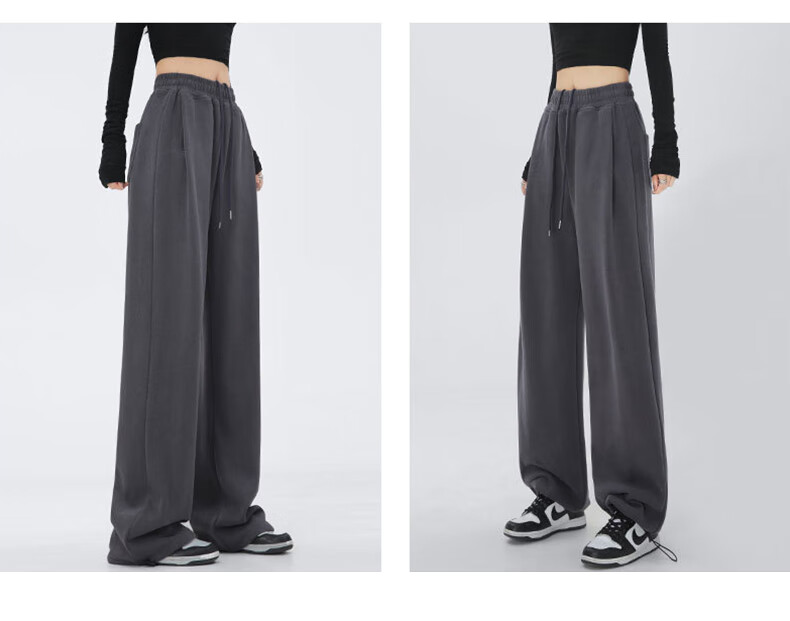 FitonTon Women's American Style Sports Pants 2026 Spring Autumn High Waist Loose Draped Casual Wide Leg Jogger Windproof Sweatpants 16