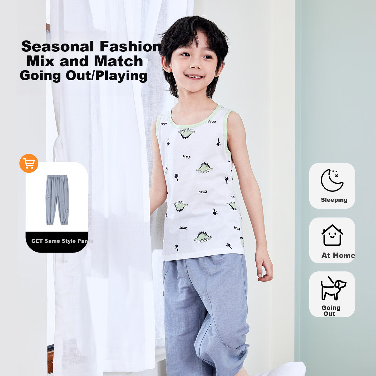 Dingguagua Boys' Vest, Pure Cotton, Children's Undershirt, Belly Protection, Sleeveless Undershirt for Toddlers And Older Children, 6421 160