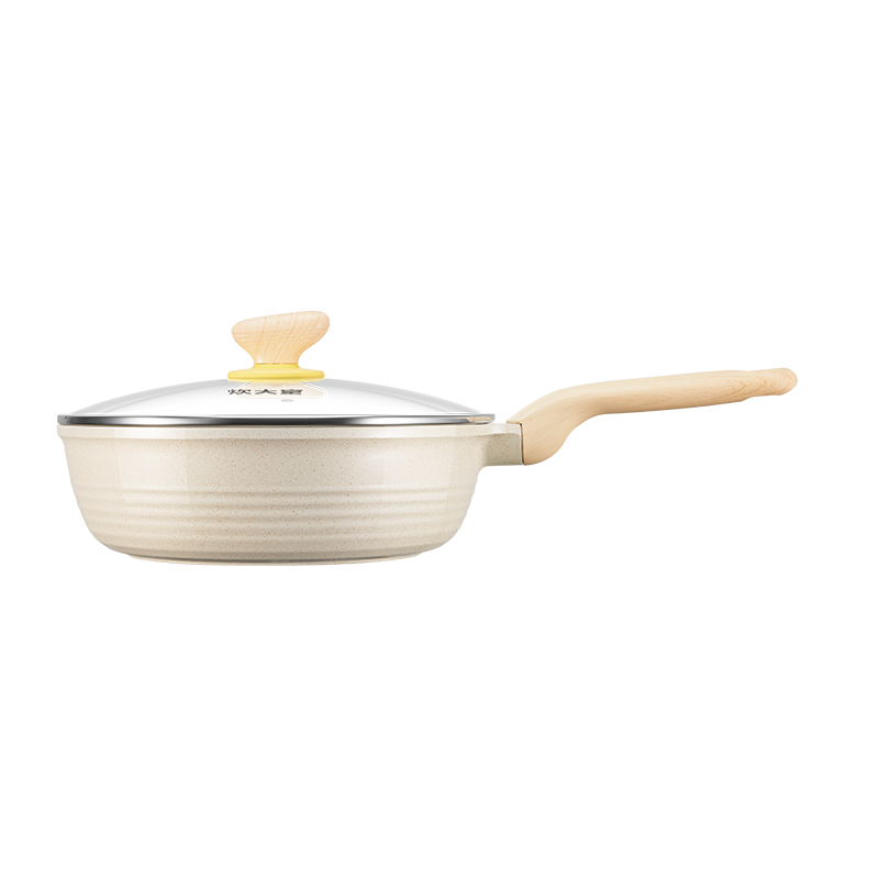 COOKER KING Non-Stick Frying Pan, Clean Pan, Flat Bottom Pan, Deep Oil-Gathering Pan, Steak Pan, Compatible with Natural Gas And Induction Cooktops, 24cm