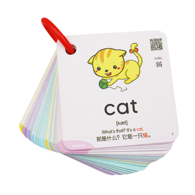 JEPPE Early Education English Word Cards for 1-3 Year Old Babies, Letter Sounds Point-Reading Cognitive Cards, Children's Toys, 300 Pieces