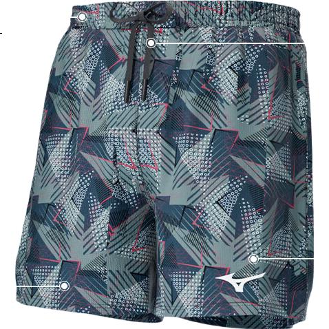 Мужские пляжные шорты MIZUNO B3104, анти-смущение, быстросохнущие, для водного спорта, пляжа, бассейна, серые, XL