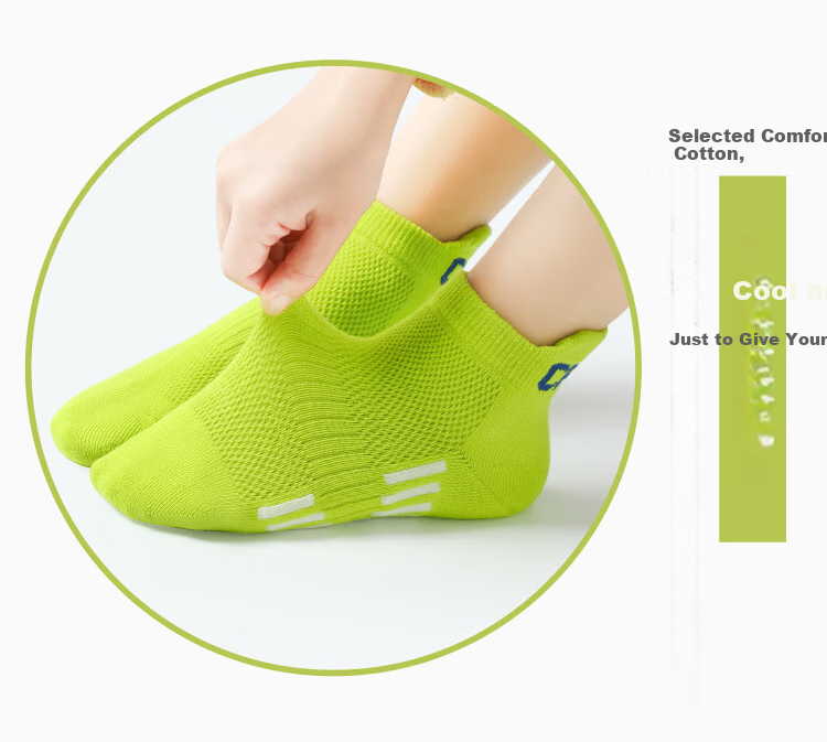 MiiOW Boys' Socks, Summer Thin Style, Children's Cotton Mesh Socks, Youth Boys' Sports Breathable Mid to Big Kids Short Socks 12