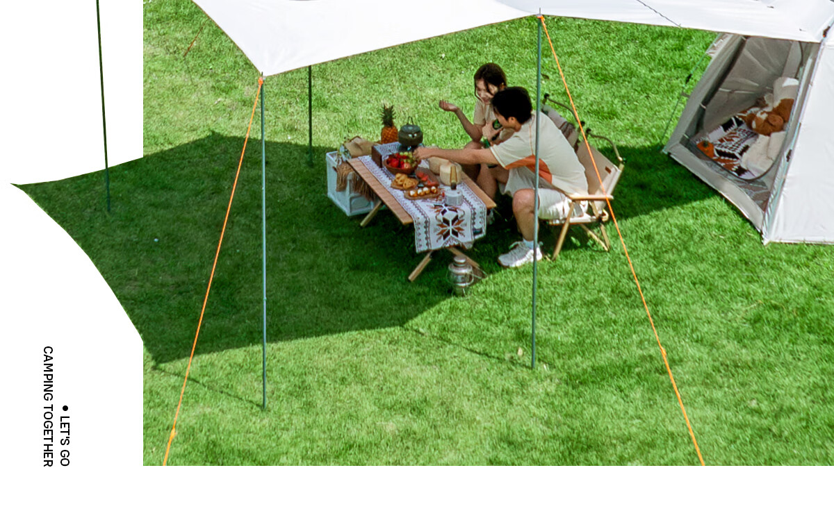 CAMEL X Outdoor Canopy Tent, Foldable Portable Hexagonal Camping Overnight Outdoor Camping Complete Set of Equipment 38