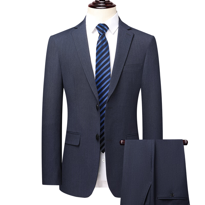 Shanshan [Anti-Wrinkle & Stylish] Men's Slim Fit Business Casual Workwear Suit Groom Wedding Tuxedo