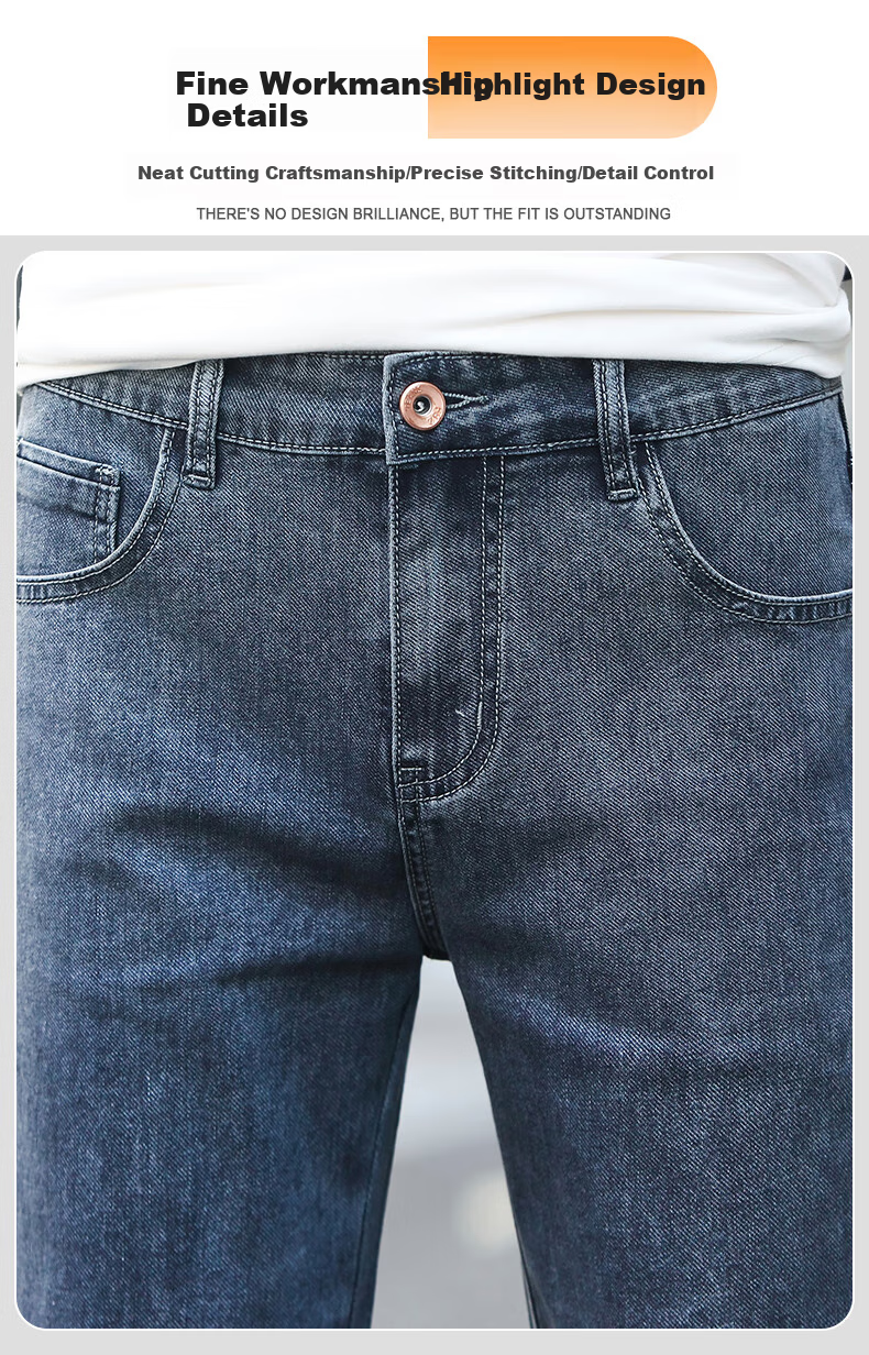 Jeanswest Men's 2026 Summer Lightweight Denim Shorts Fashion Casual Versatile Straight-Leg Cropped Pants Blue Gray 38 2