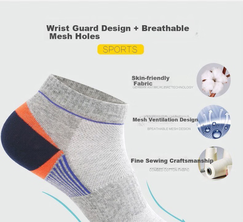 Mianshisan Men's Socks, Summer Thin Mesh Breathable Boat Socks, Low-Cut Short Sports Summer TT 4