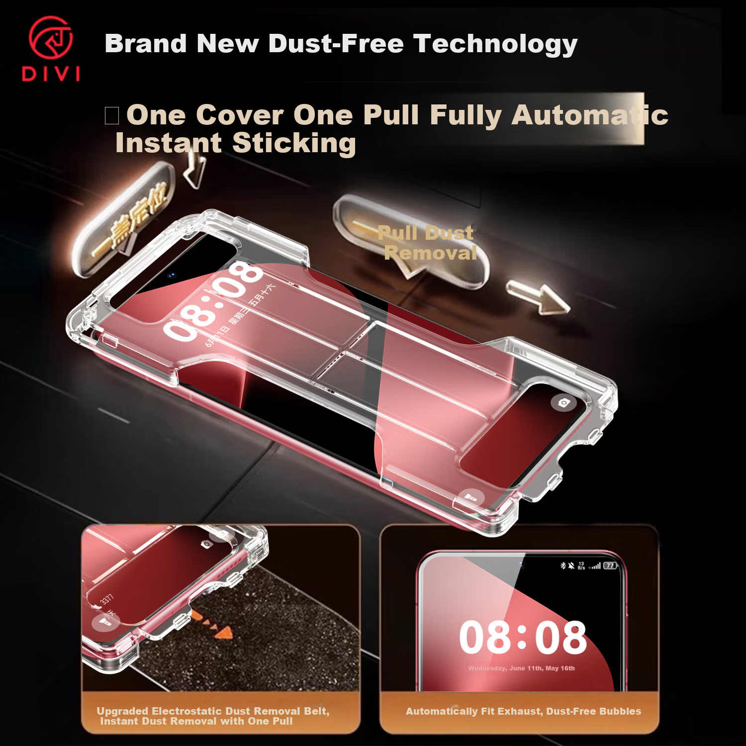 DIVI [Self-Selected | 2 Sets] Tempered Glass Screen Protector for Huawei Pura80pro, P80pro+/ultra Phone Film, Curved Screen High Definition Full Coverage Film, Dust-Free Installatio