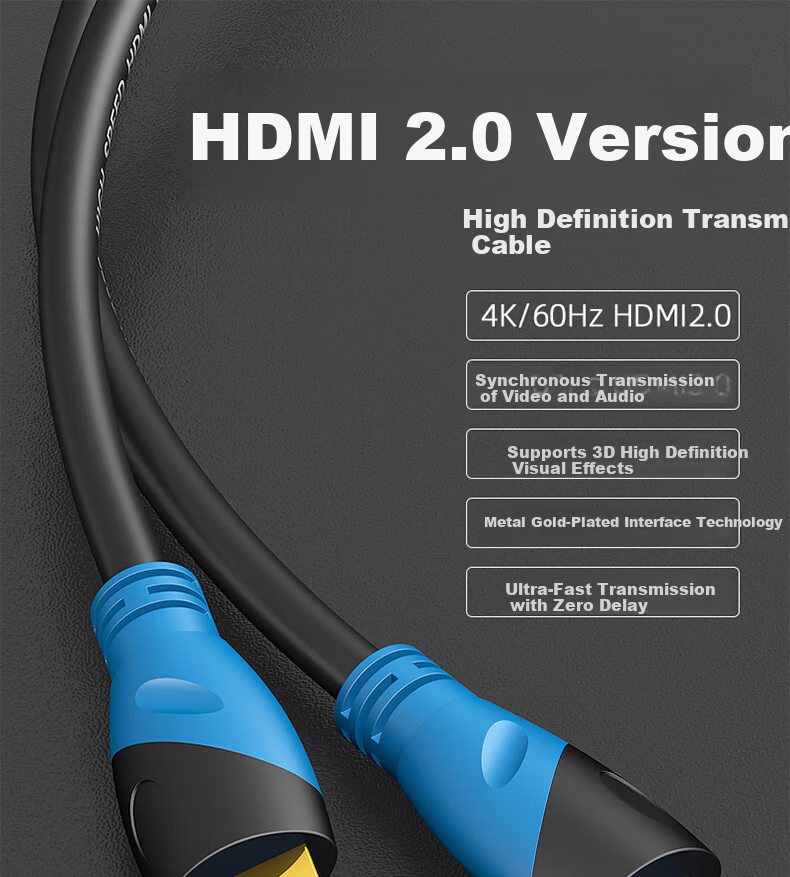 BURLEFRAN HDMI Cable Version 2.0, 4K Digital High-Definition Cable, 3D Video Cable Engineering Grade, Laptop Set-Top Box to TV Projector Monitor Data Cable, 1.5 Meters 1