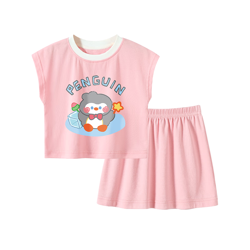 Badibadi Children's Clothing Dress, 2026 New Summer Style, Infant And Toddler Baby Set, Short-Sleeve T-Shirt, Cotton-Feel Casual Vest, Short Skirt