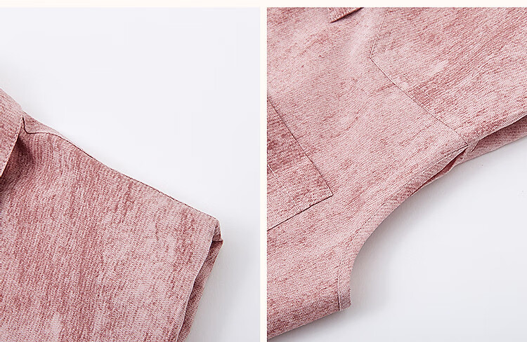 Dme [Zhi Gan Gongzhuang] Summer Faux Bamboo Joint Linen Two-Tone Gradient Lapel Straight-Fit Slimming Women's Dress 11