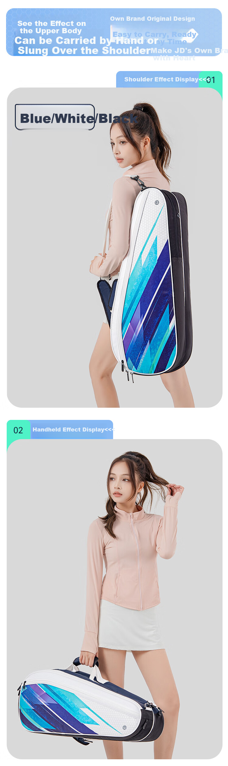 JD Original Jumbo Capacity Badminton Bag, Tennis Bag, Multifunctional with Separate Shoe Compartment for Men And Women, Sports Training Backpack - Professional Model 11