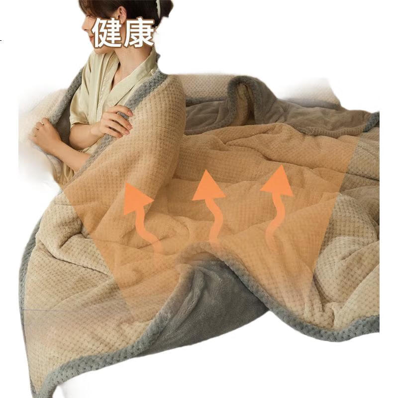 Плед Wuyinliangpin Трехслойный Утолщенный, Зимний Теплый Фланелевый Плед, Одеяло для Кондиционера, Покрытие для Дивана, 150*200 см