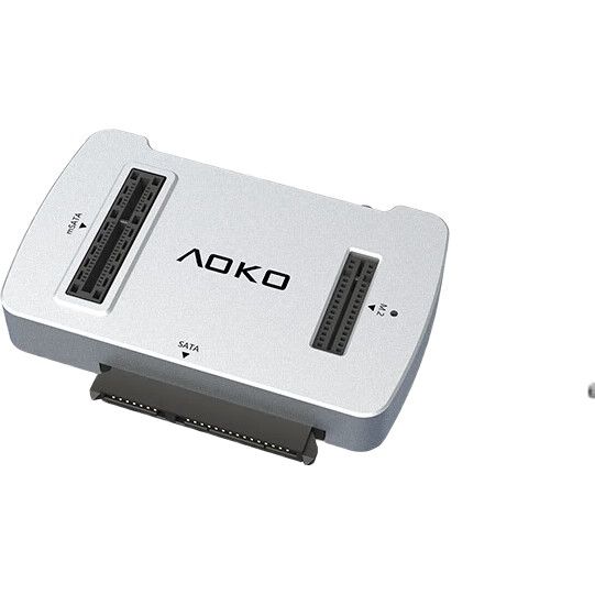 AOKO AM10SL - док-станция для SSD M.2/SATA/NVMe, mSATA, 2.5/3.5" SATA, USB Type-C, алюминий, серебристый