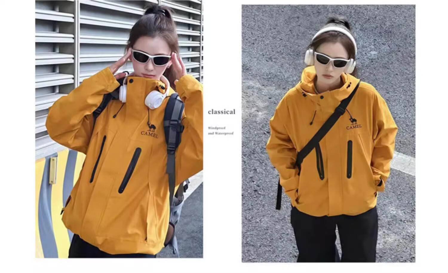 CAMEL [Wang Junkai's Choice] Outdoor Jacket Three-In Unisex Spring And Autumn Fleece-Lined Windproof Waterproof Mountaineering Coat 23