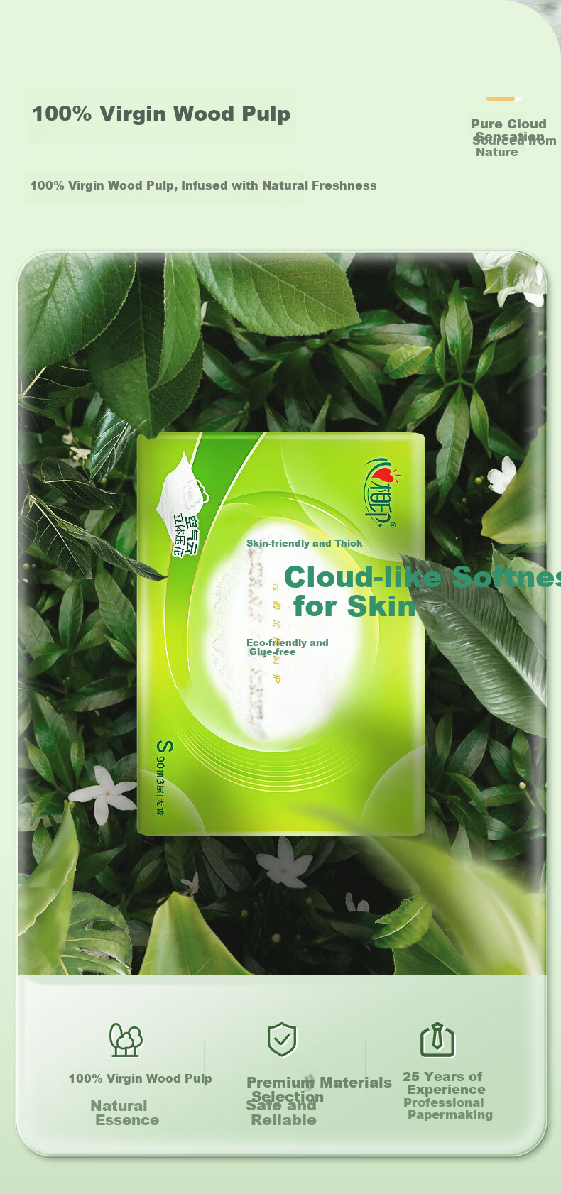 Mind Act Upon Mind Facial Tissues, Cloud-Soft Feel, 6 Packs * 3 Sets, 3-Ply 90 Sheets * 18 Packs, Embossed Design, Soft Pack Facial Tissues, Whole Box 2