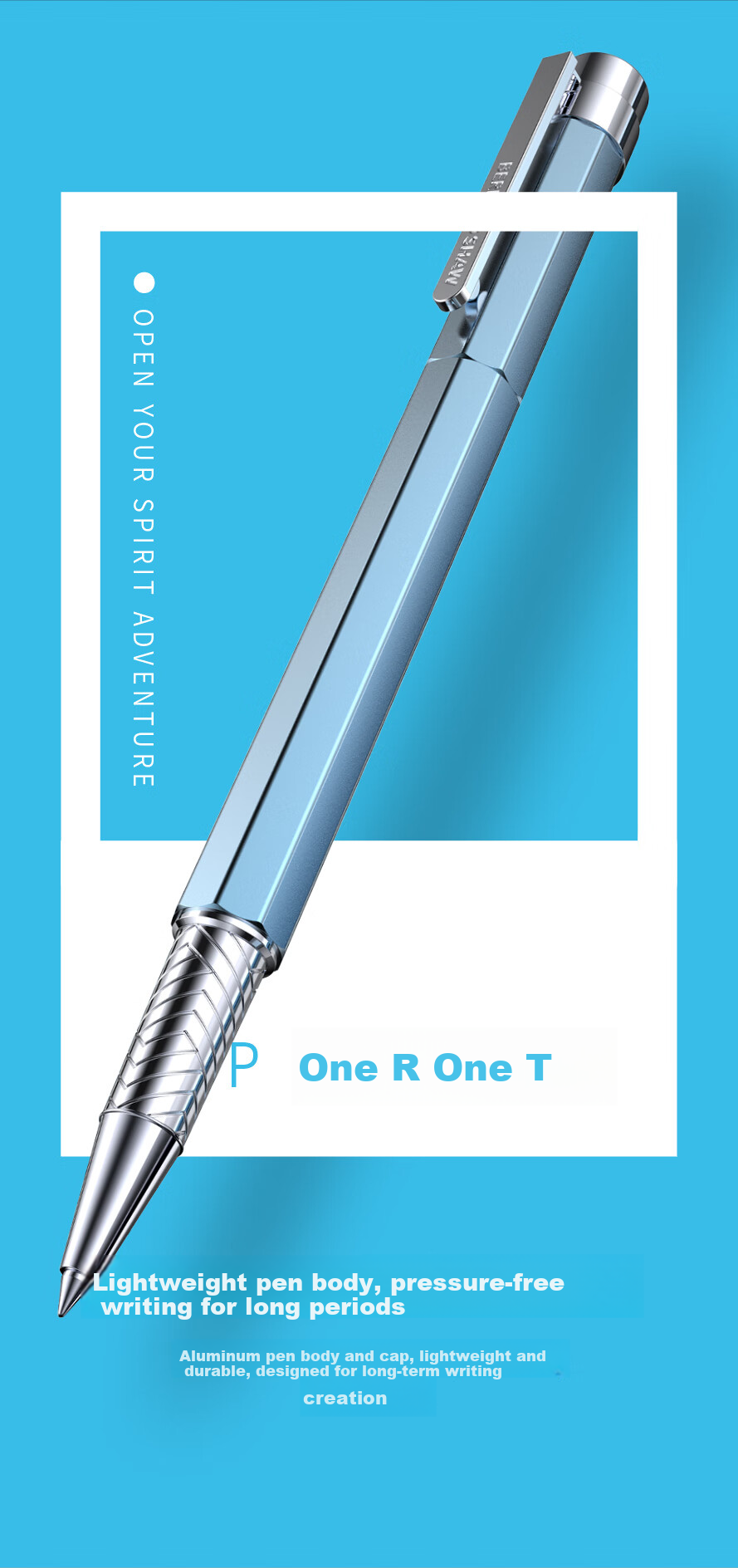 Bernard Shaw Mid-Autumn Festival And National Day Gift Ballpoint Pen, High-End Luxury [Sprite] Glacier Light Blue Ultimate Refill Gift Box Set, Premium Business Office Signing Pen Gift 5