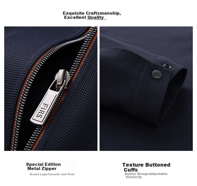 FIRS Jacket Spring Thin Elastic Business Baseball Stand Collar Men's Contrasting Color Simple Zipper Cardigan Crisp Smooth Coat 6