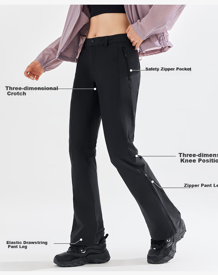 Pioneer Camp Mulan Outdoor Pants, Spring And Summer Lightweight Breathable Rain-Proof Hiking Trousers, Casual Sports Long Pants for Women, Flared Pants 2