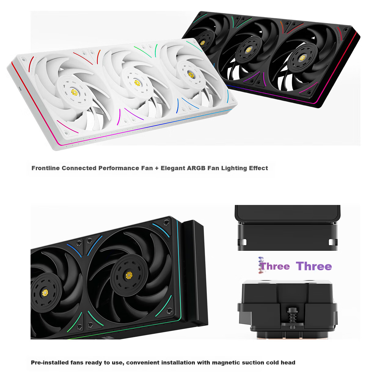Thermalright Wonder Vision 360 UB ARGB BLACK, 3D Curved Screen Water Cooling Radiator, WV360 UB ARGB BLACK 4