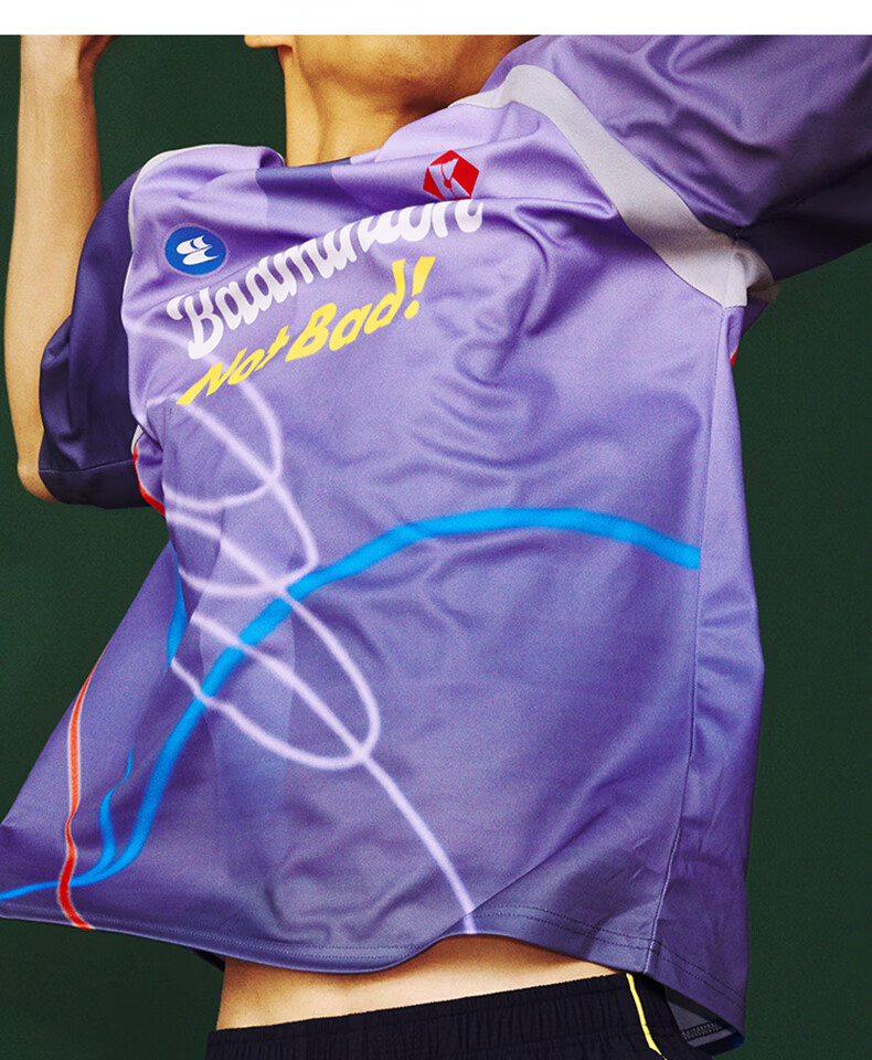 KUMPOO ACT251607 Unisex Breathable Quick-Dry Badminton T-Shirt Purple Size S 5