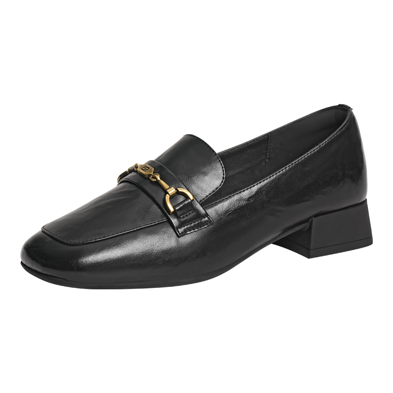 RED DRAGONFLY Loafers 25 New Women's Shoes Thick Heel Commuting Versatile Single Shoes Comfortable WBB35237 Black Size 36