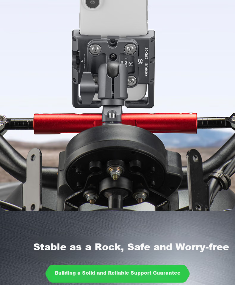 FANAUE Motorcycle Phone Holder Mirror Rod Clamp Ball Head Base 20mm Ball Head Sports Camera Quick Release Anti-Theft CC-06(80PM) 3