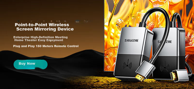 SAMZHE HDMI Wireless Screen Mirroring Device, High-Definition Conference Sharing Device, Compatible with Laptops And Desktop Computers, for Connecting to TVs, Monitors, And Projectors, Point-To 50-Meter Transmission Device WP402 1
