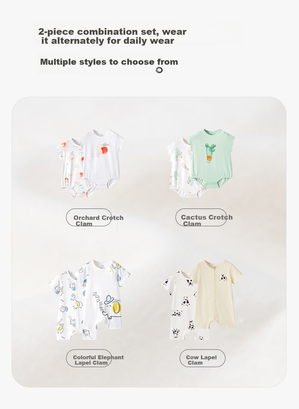 YEEHOO Baby Clothes, 5A Antibacterial Newborn Onesie, Summer Soft Romper (2-Pack) 13