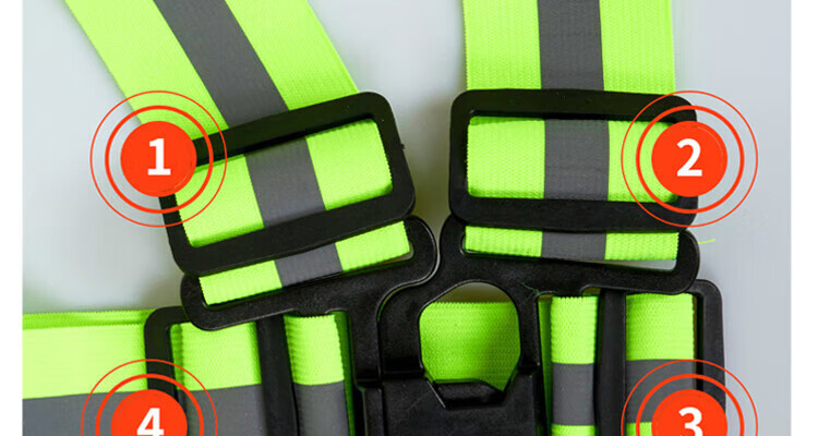 Huoxinghu Reflective Vest, Adjustable Elastic Band High Visibility Reflective Vest, Cycling Night Running Construction Site Safety Buckle Style Fluorescent Gree 3