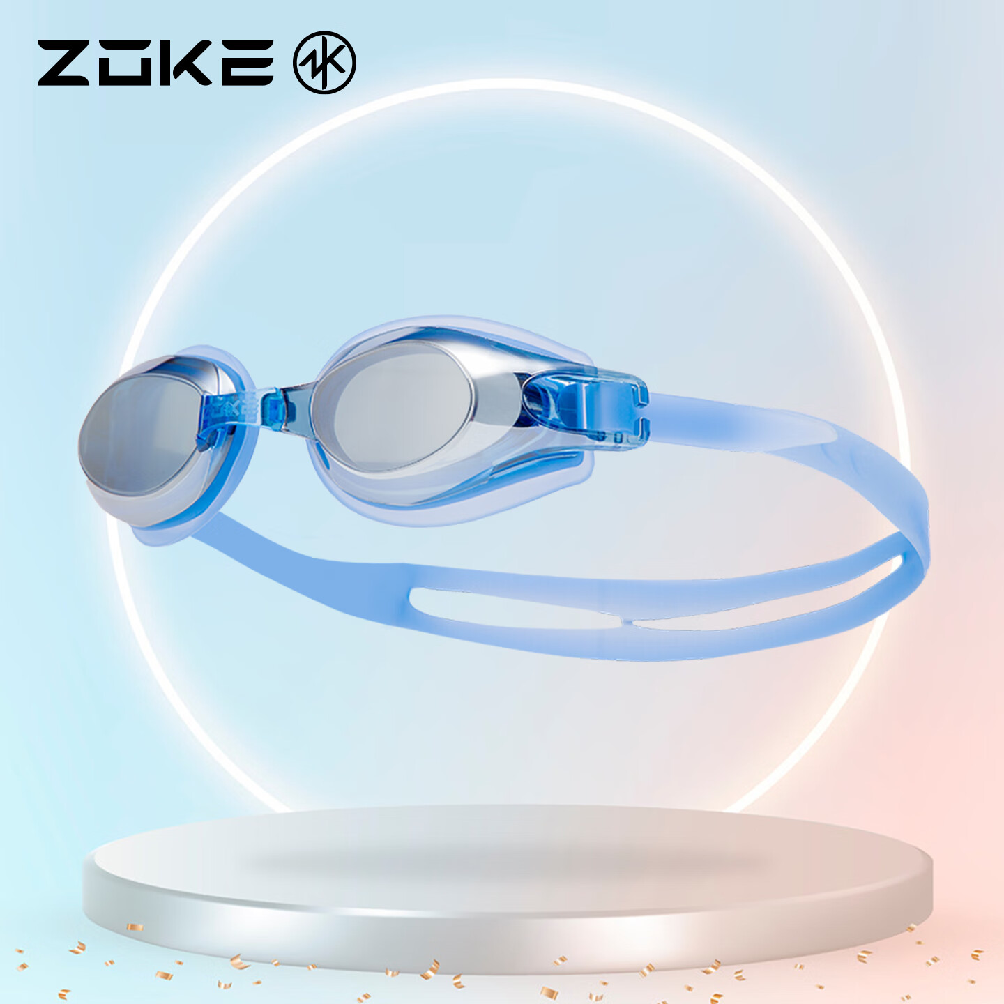 ZOKE Adult Electroplated Swimming Goggles, Professional Swimming Training, Waterproof Anti-Fog Racing Swim Goggles, MH6216-4