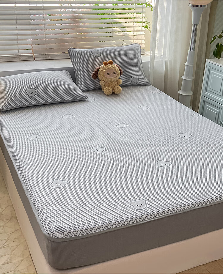 Wuyinliangpin Class A Cooling Ice Silk Duvet Cover Set of Three Pieces, Summer Home Pillowcase Duvet Cover, 150*200cm, Washable 6