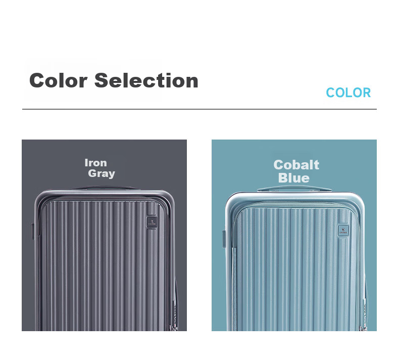 CROWN Side-Opening Suitcase, Aluminum Frame, Large Capacity, Summer Travel Luggage, 5292, Blue, 28 Inches, Requires Check-I 13