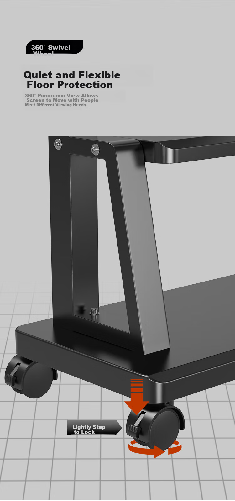 ProPre Mobile TV Floor Stand, 40-100 Inch Video Conference Mobile Cart, LCD Display Compatible with Multimedia All-In Machine, Display Stand 7