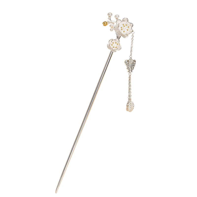 Zhuishi Silver Hairpin Ancient Style Updo New Chinese Silver Hairpin National Style Elegant Hairpin Qixi Festival Gift for Girlfriend