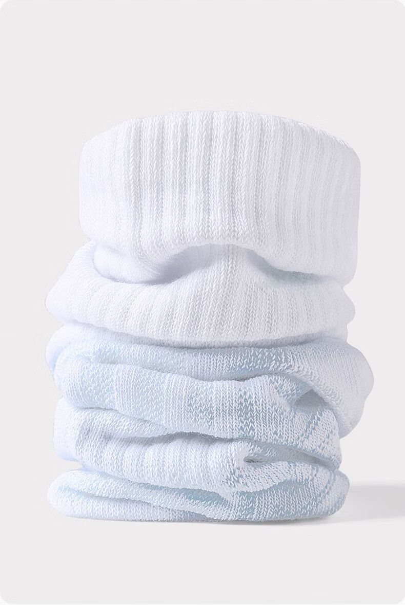 361° Authentic Unisex Sweat-Absorbing Breathable Mid-Calf Running Sports Socks for Men [White] 3 Pairs One Size 3