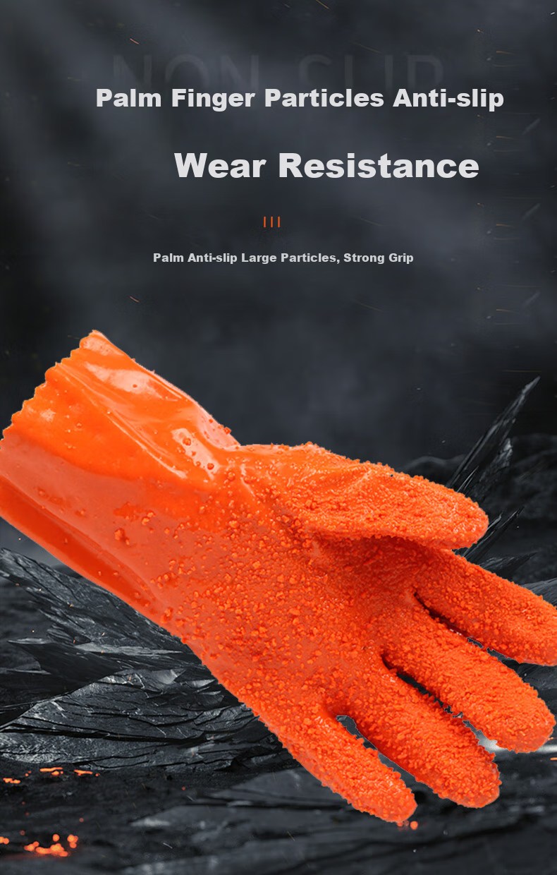 Dongya 806 PVC Coated Gloves, Non-Slip, Wear-Resistant, Oil-Resistant, Weak Acid And Alkali Resistant, Corrosion-Resistant, Protective Rubber Gloves XL 3