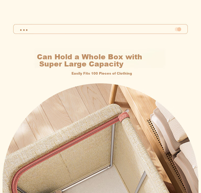 Bangnimeijia Foldable Large Fabric Storage Box for Clothes, Home Use, 66 Liters, 1 Piece 3