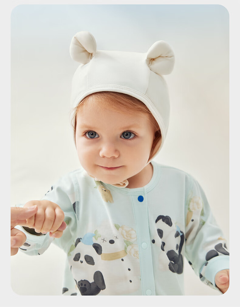 Babycare Camellia Newborn Infant Soft Cap Sea Salt Blue S 11