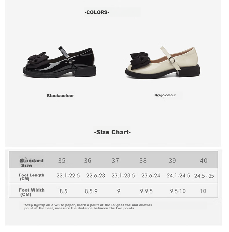DAPHNE Mary Jane Leather Shoes for Women, Japanese JK Style Flat Soft Sole Bow Tie Flats 4623101026 Black Size 35 3