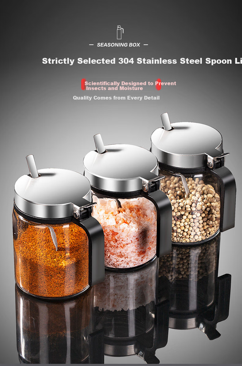 Newair Seasoning Set: Salt Shaker, Spice Rack, Condiment Bottles, Spice Jars, Kitchen Storage Rack, 9-Piece Set 7