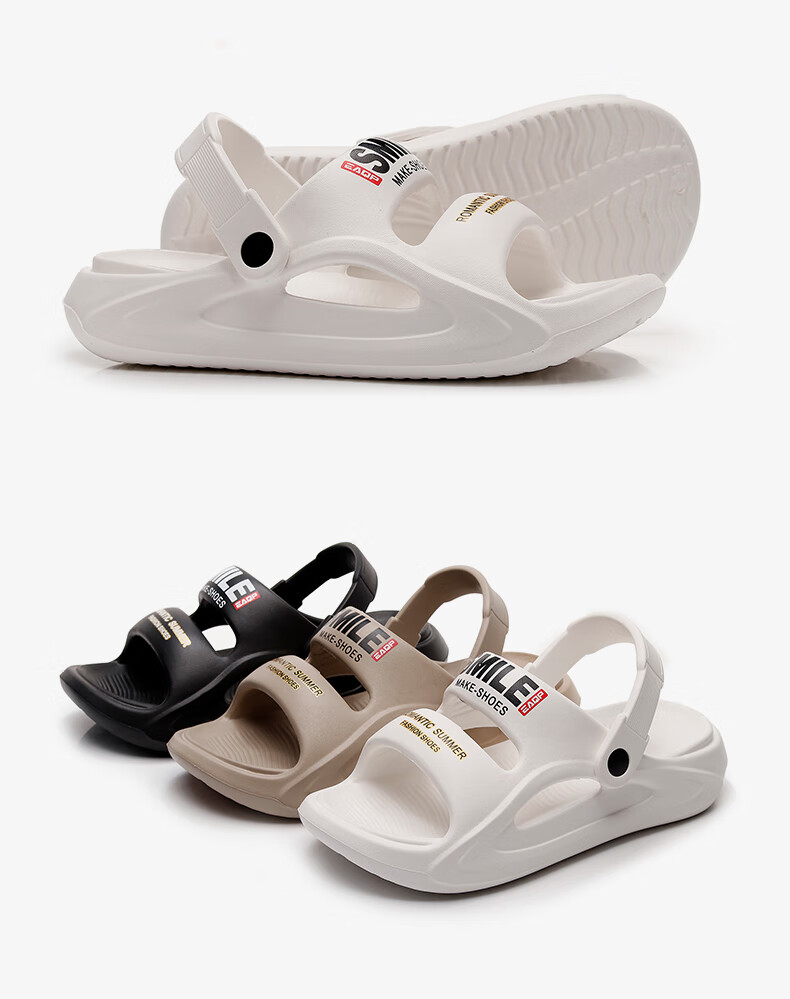 XGGC Men's Summer Outdoor Soft Sole Slippers Cushioned Beach Sandals Trendy Driving Sandals Black Size 40-41 3
