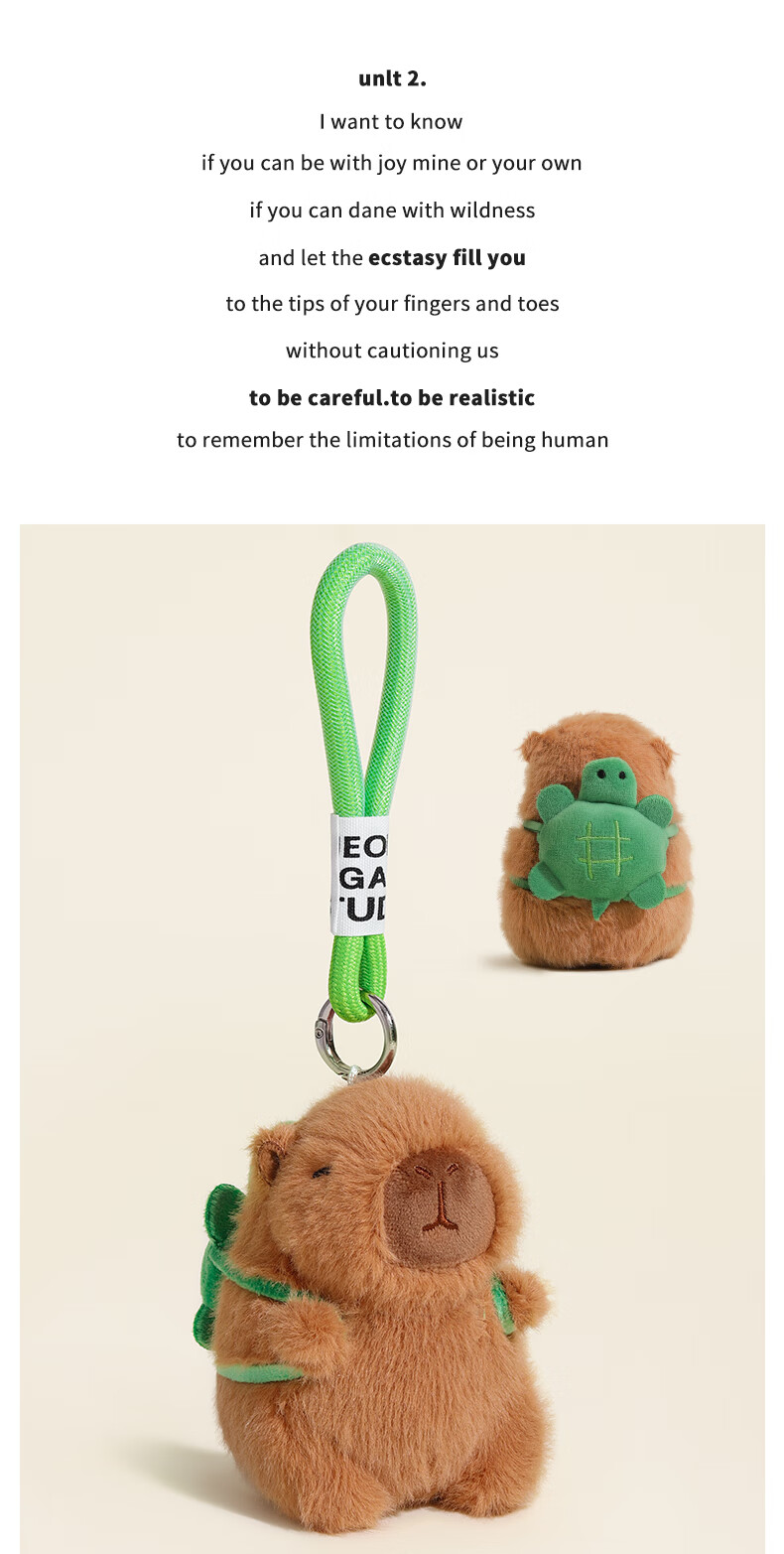 Imiwa Capybara Doll Plush Backpack Keychain Pendant Toy Children's Day Gift 3
